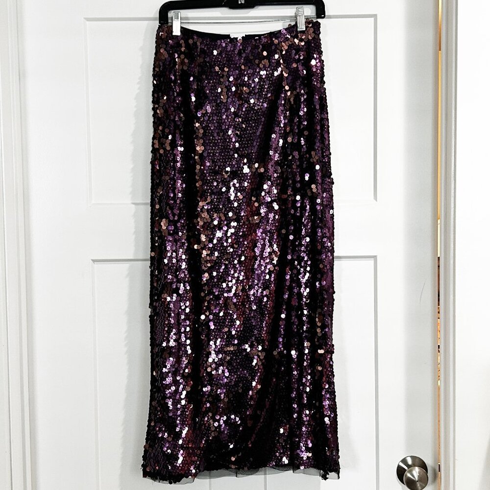 Purple Sequined Free People Skirt and Top, Brand New